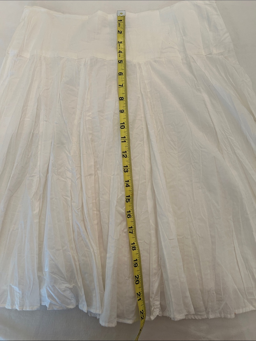 INC International Concepts White Pleated A-Line Midi Skirt - Picture 6 of 7
